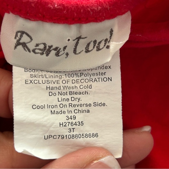 Rare, Too! Christmas Candy Cane Red and White 2-pc Dress & Leggings | Size 3T - Picture 16 of 16